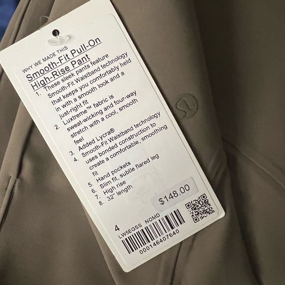 NWT Lululemon Smooth Fit Pull-On High-Rise  Pant Regular Nomad - Picture 7 of 8
